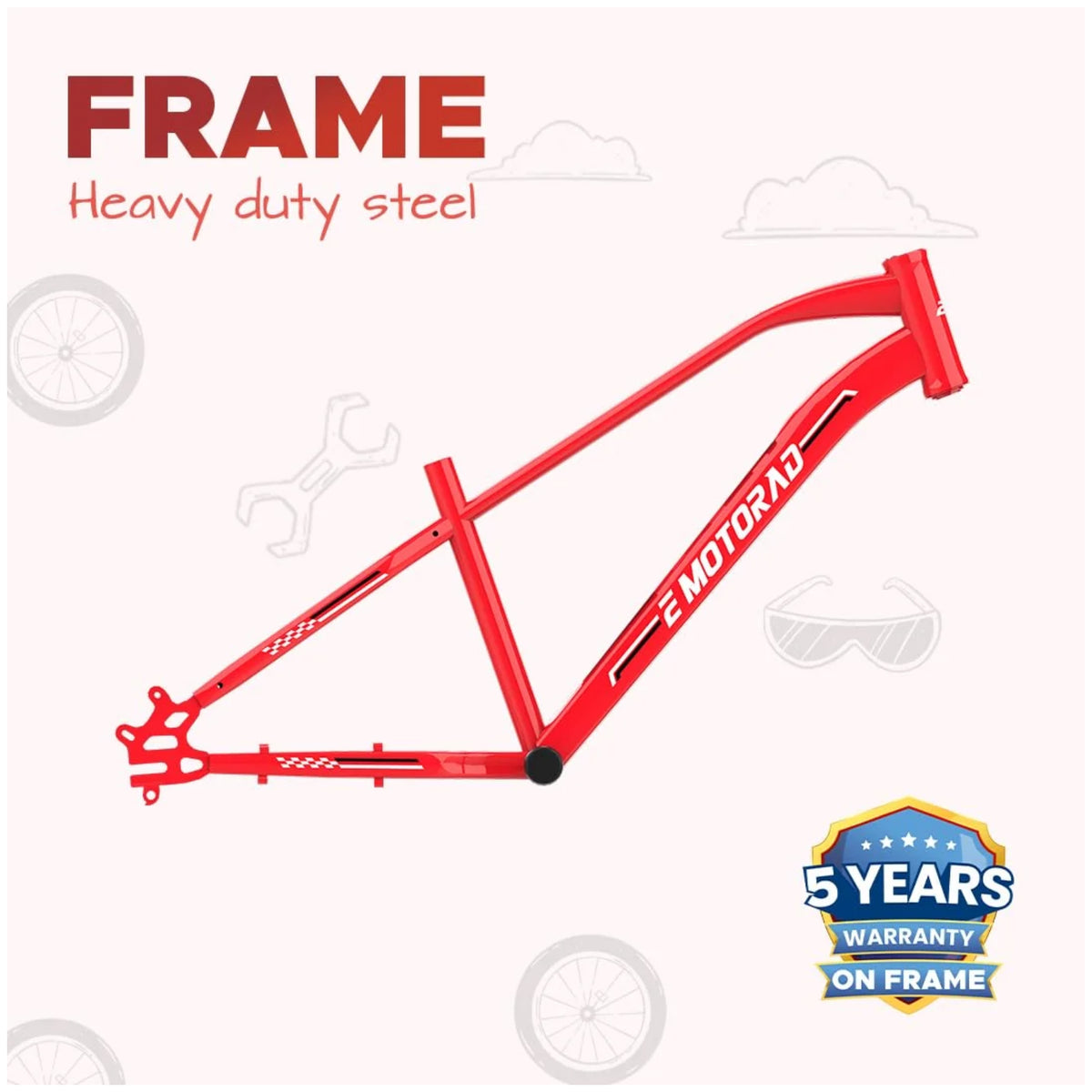 EMotorad Dope 24T red electric cycle heavy duty steel frame