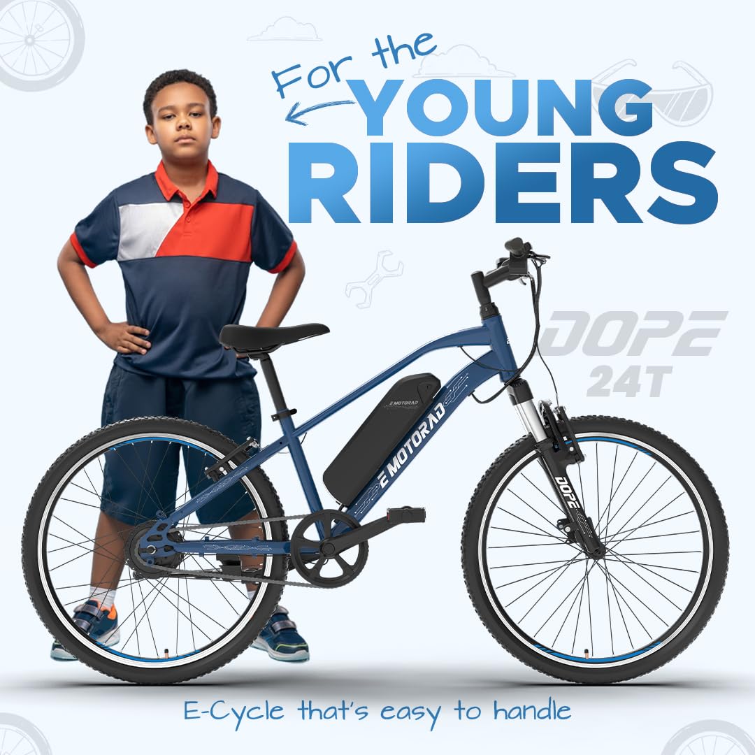 EMotorad Dope kids electric cycle midnight blue electric bike designed for young riders