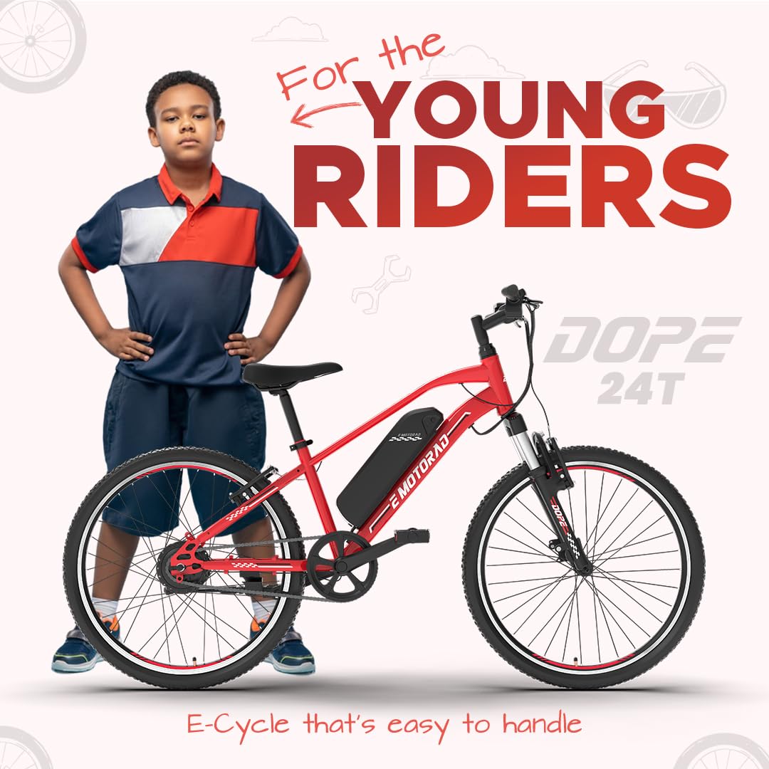 EMotorad Dope kids electric cycle red electric bike designed for young riders