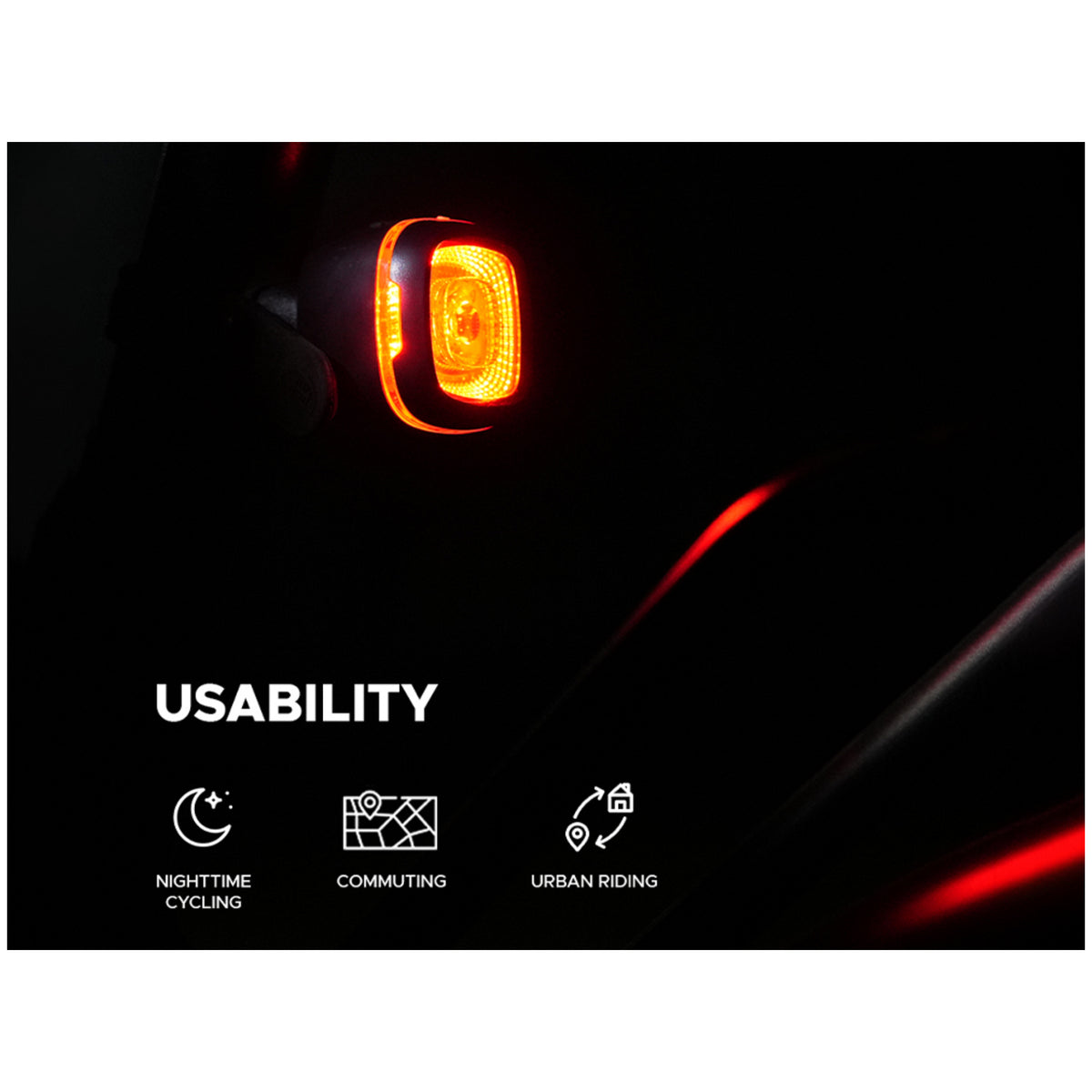 EMotorad FlashTrail red rear bicycle tail light with adjustable mounting strap
