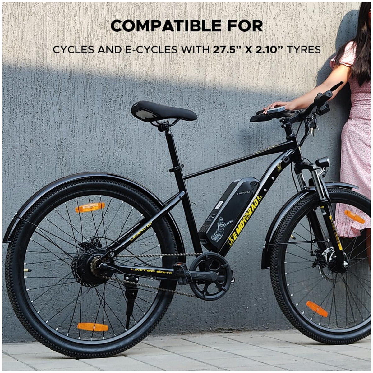 EMotorad metal mudguard compatible with 27.5 x 2.10 cycle and e-cycle