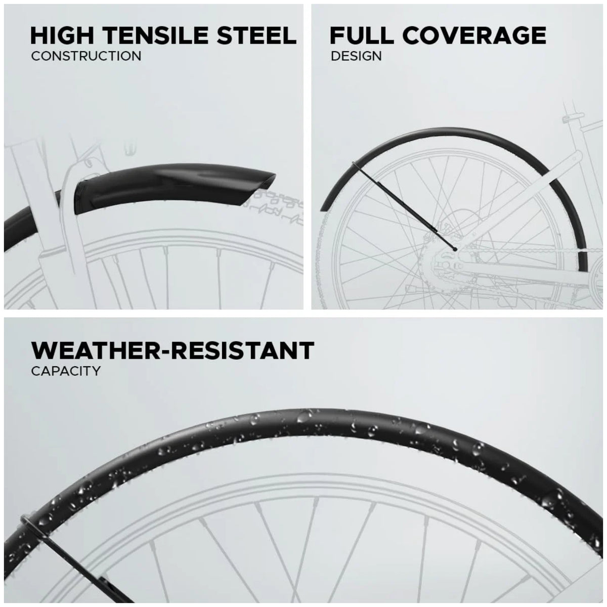 EMotorad metal cycle mudguard with high tensile steel construction and weather resistant design