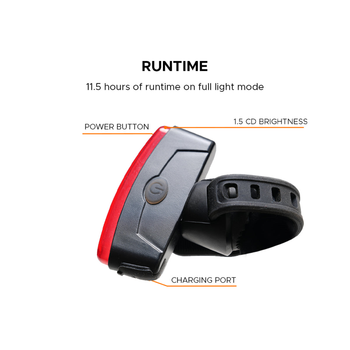 EMotorad RadLite rechargeable rear cycle light with charging port