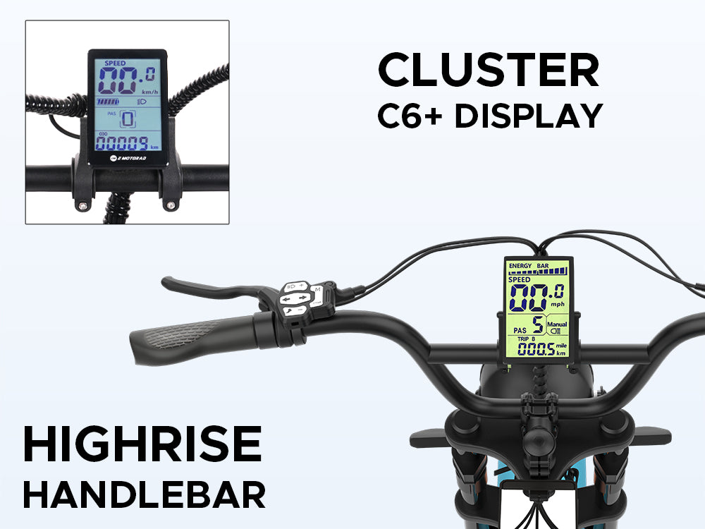EMotorad Ranger C6 plus display high rise handlebar electric cycle