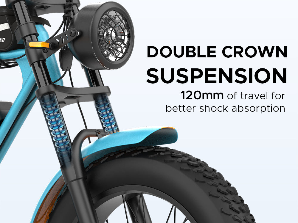 EMotorad Ranger double crown suspension electric fat tyre cycle