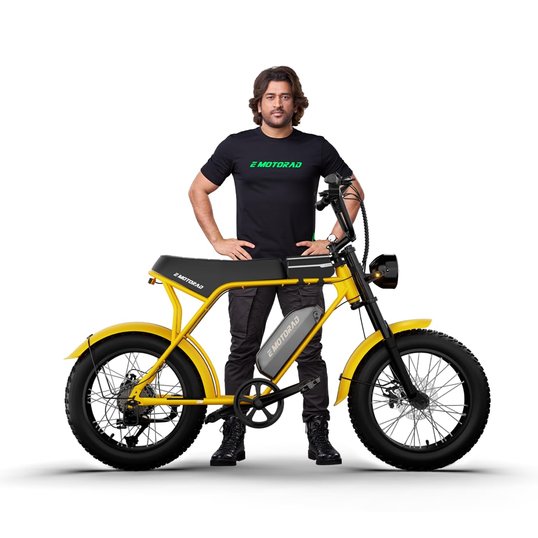 Emotorad Ranger electric cycle with rugged motorcycle-style design and fat tyres