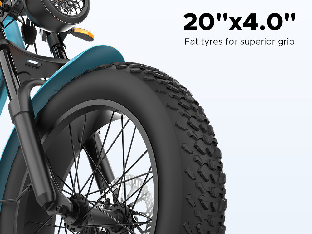 EMotorad Ranger 20x4 fat tyres electric cycle off road grip