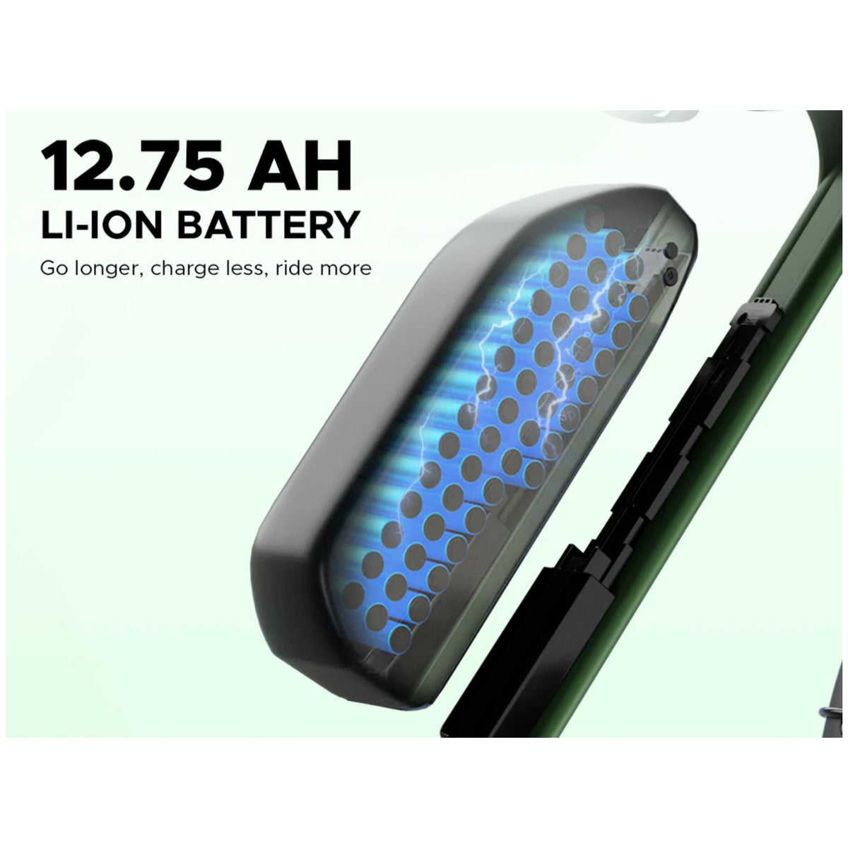 EMotorad Ranger green e-bike 12.75 Ah lithium-ion battery