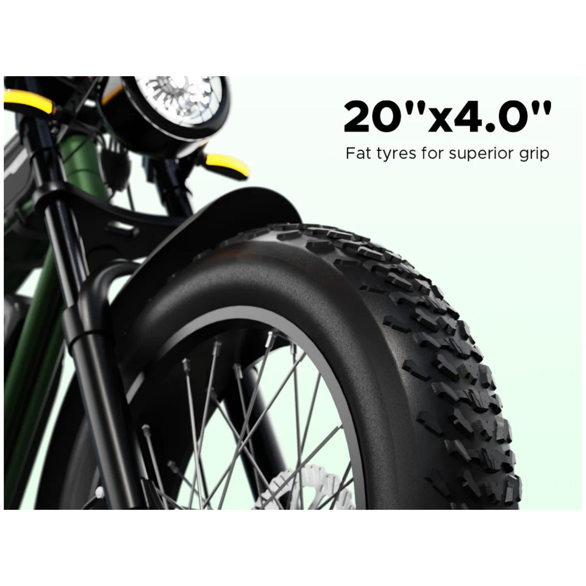 EMotorad Ranger green e-bike 20 x 4.0 fat tyre