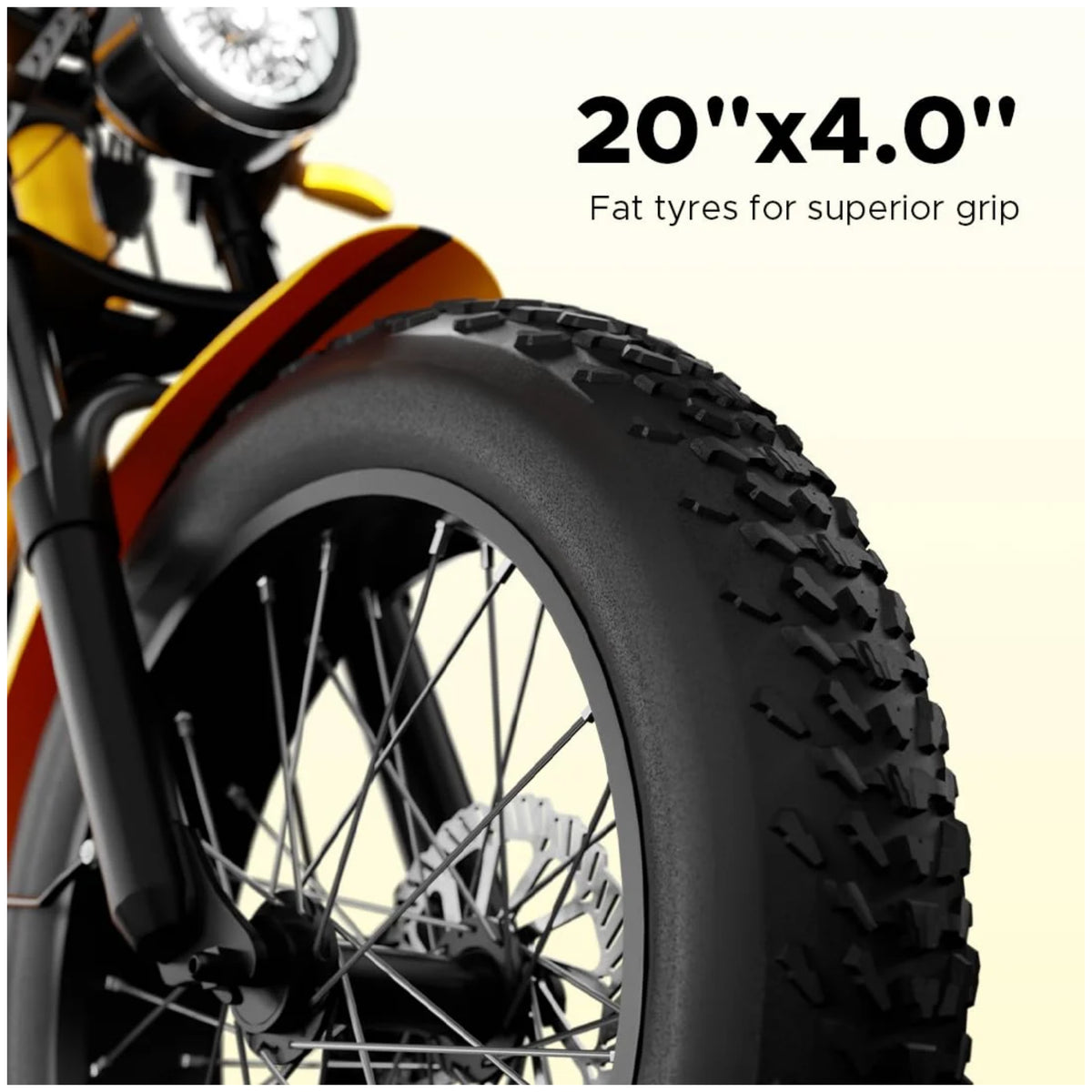 EMotorad Ranger yellow e-bike 20 x 4.0 fat tyre