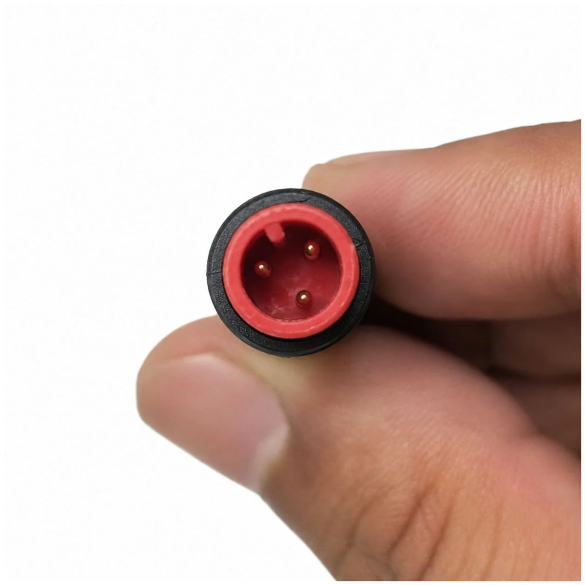 EMotorad Ray LED cycle light connector close up for electric cycle