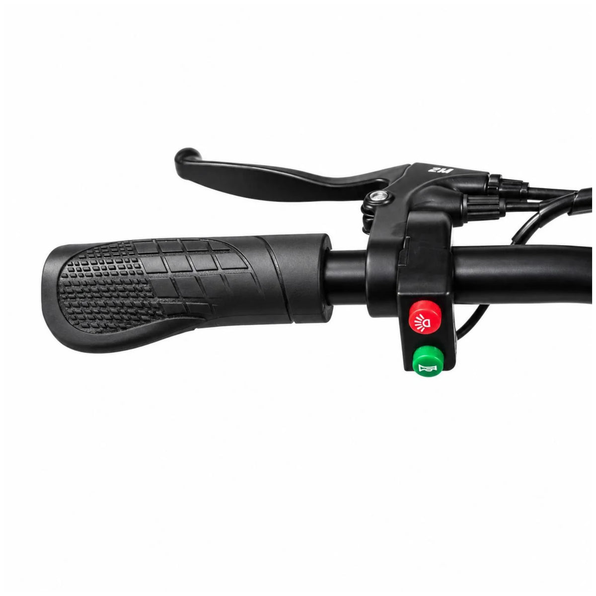 EMotorad Ray LED cycle light and control switch mounted on handlebar