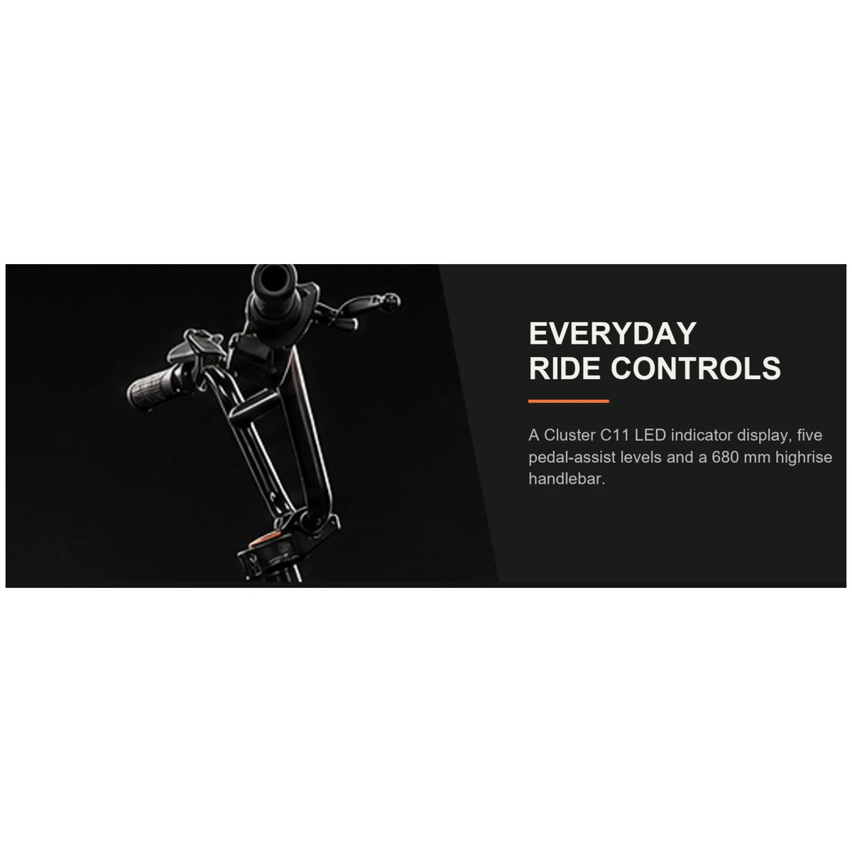 EMotorad Terra electric cycle handlebar with Cluster C11 LED indicator display and riding controls