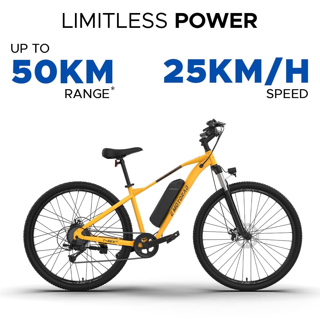 EMotorad T Rex Air electric cycle 25kmh speed 50km range performance