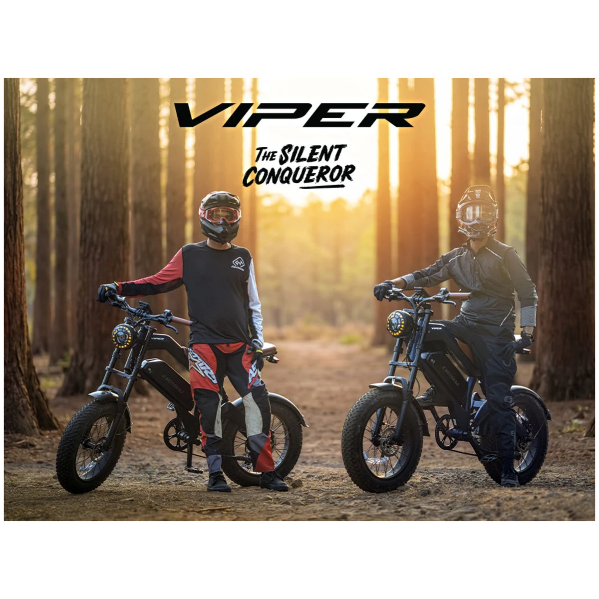 EMotorad Viper electric bikes being ridden on an outdoor trail