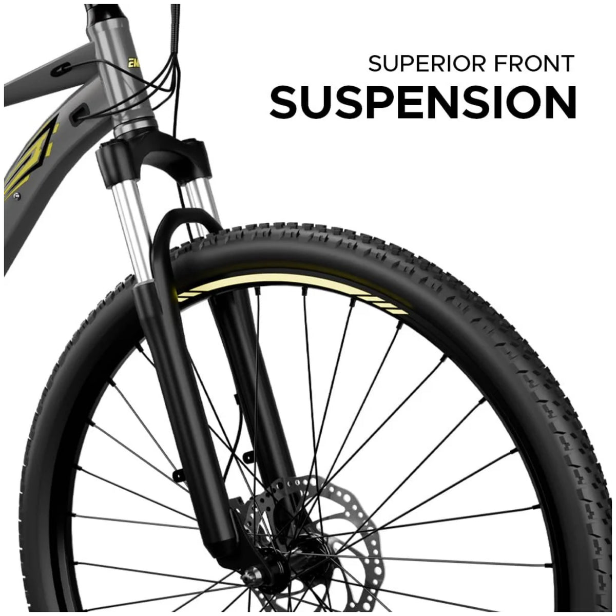 EMotorad X1 27.5T blue electric cycle superior front suspension