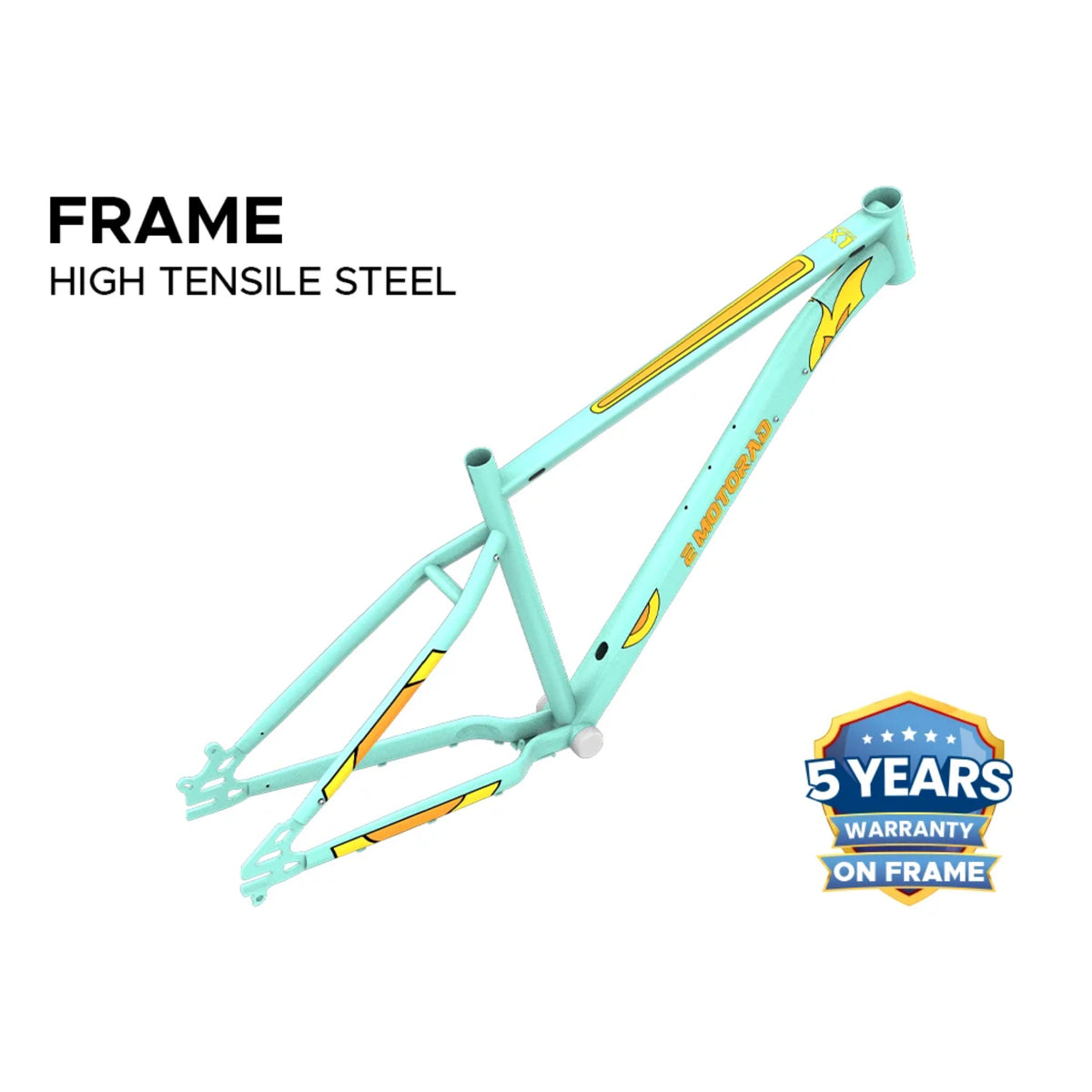 EMotorad X1 27.5T green electric cycle high tensile steel frame