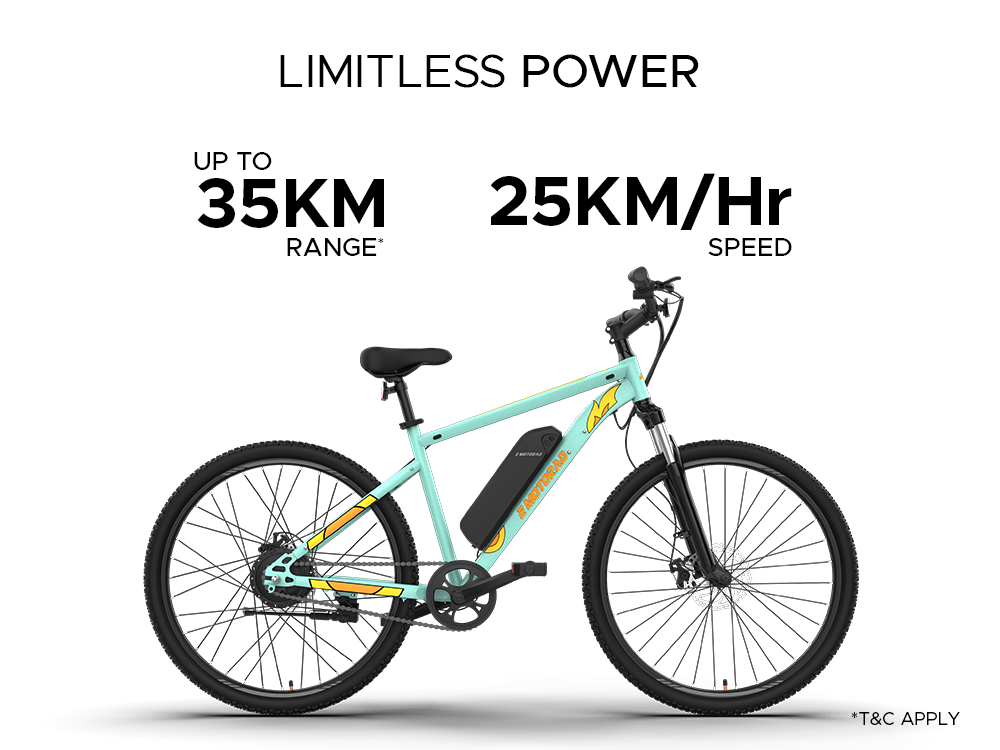 EMotorad X1 green electric cycle 25kmh speed 35km range
