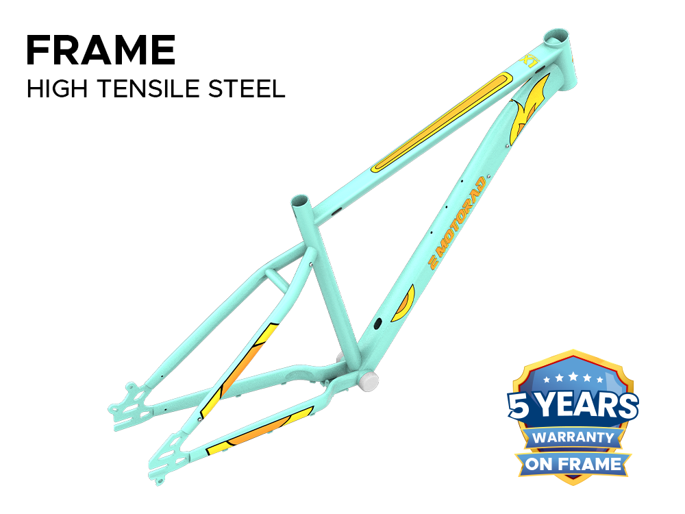 EMotorad X1 green high tensile steel frame strong build