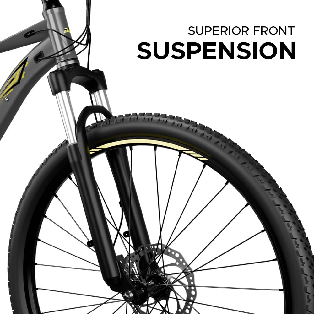 EMotorad X1 phantom grey electric mountain bike front suspension fork close up
