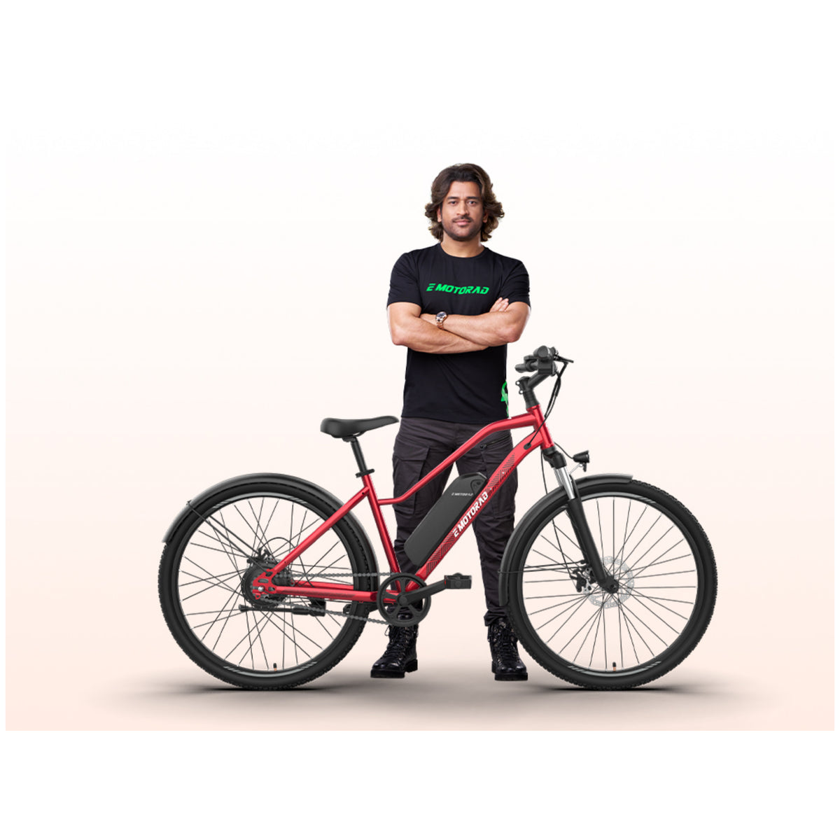 EMotorad X2 2026 new 27.5T red electric cycle with rider