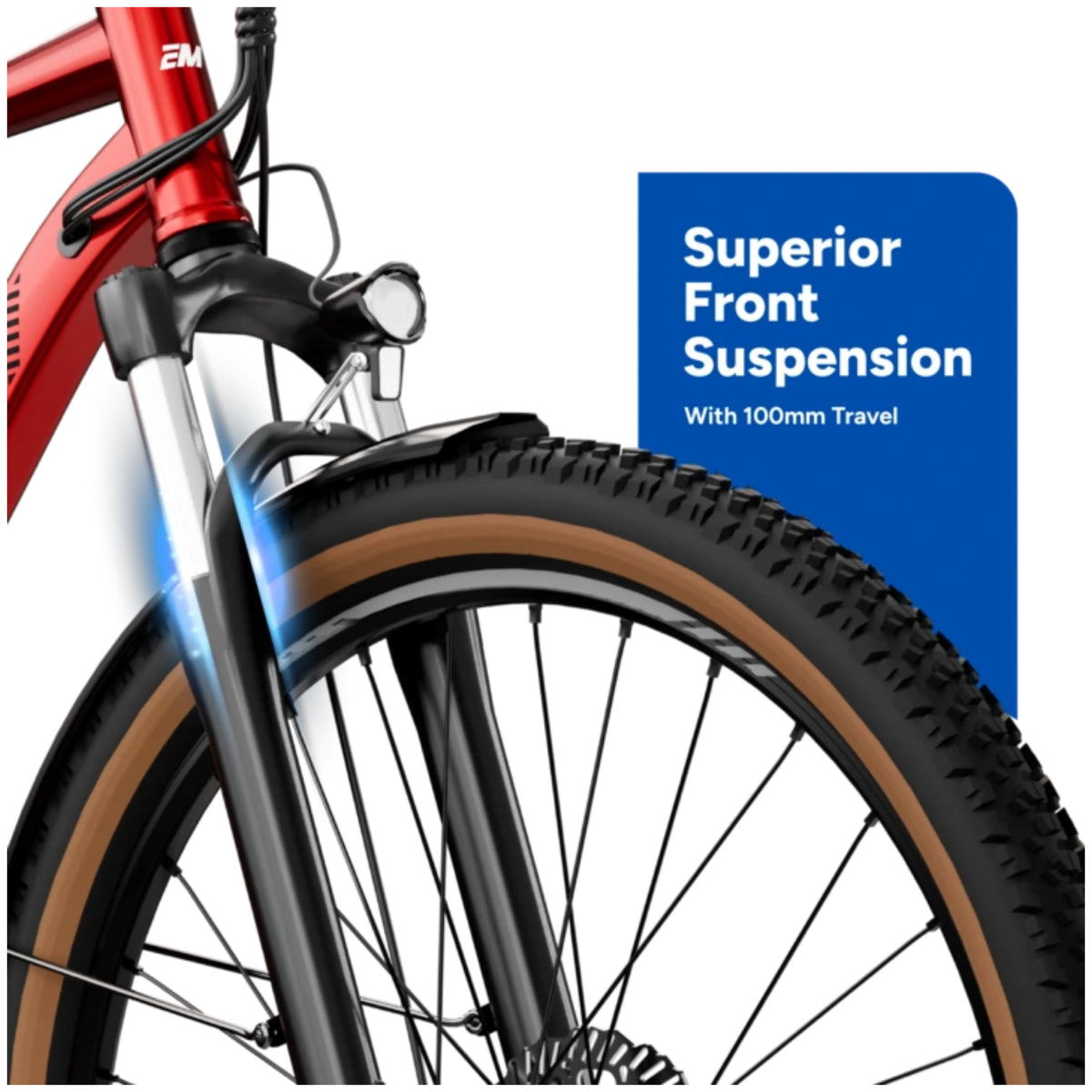 EMotorad X2 2026 new 27.5T red electric cycle front suspension fork