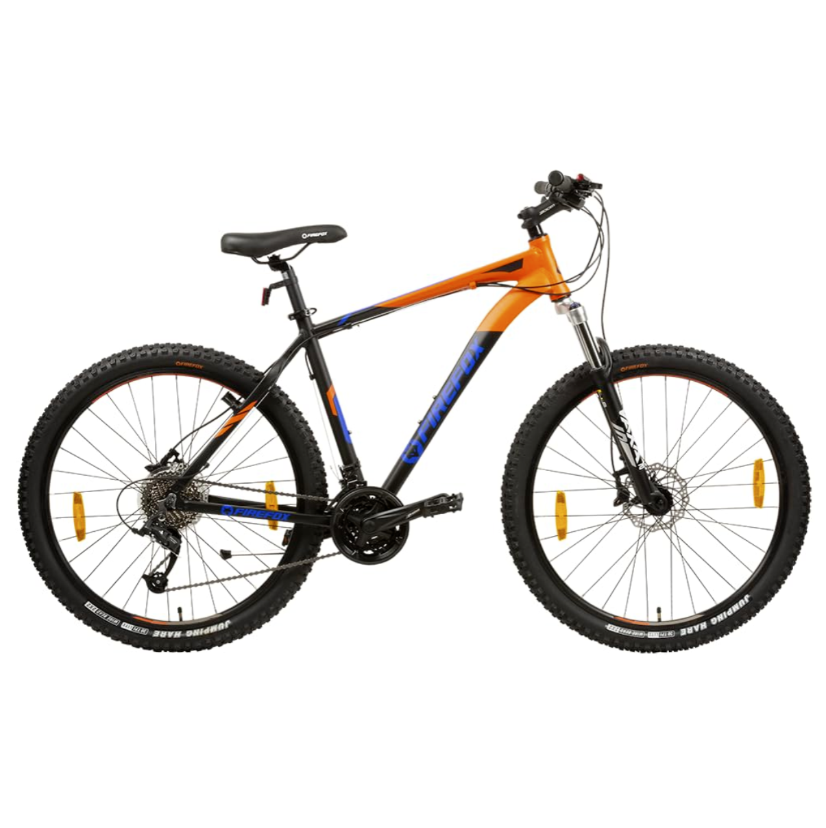 Firefox Charger 27.5T Orange Black Mountain Bike with 27 Speed Shimano Gears and Hydraulic Disc Brakes