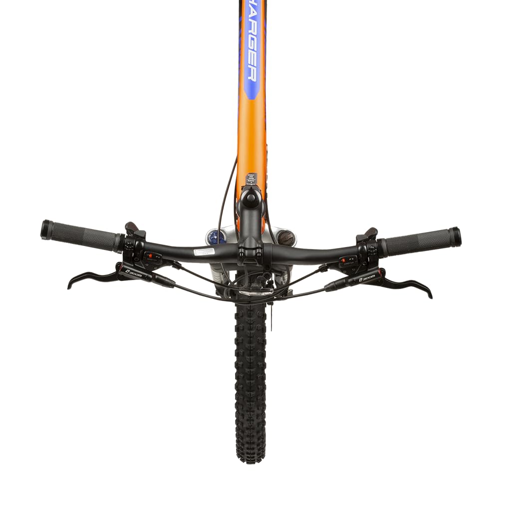 Alloy handlebar and cockpit view of Firefox Charger mountain bike