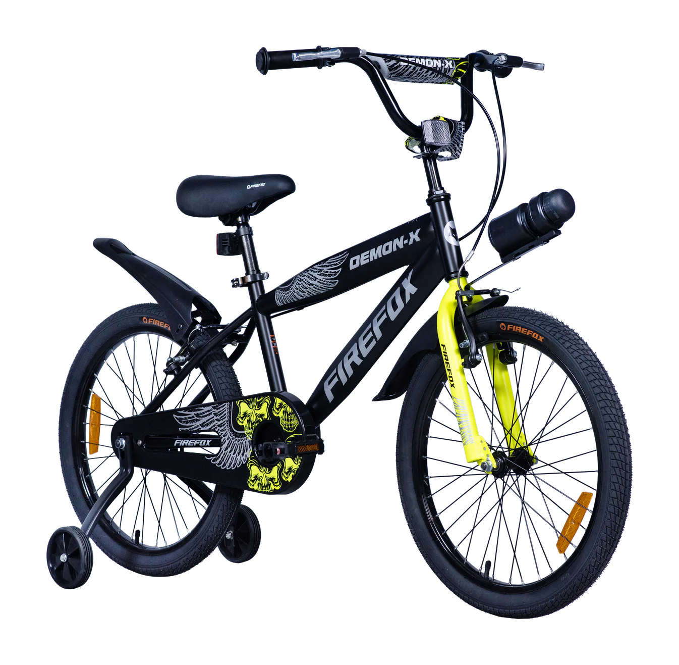 Firefox Demon X 16T Kids Bicycle Black Single Speed with Training Wheels
