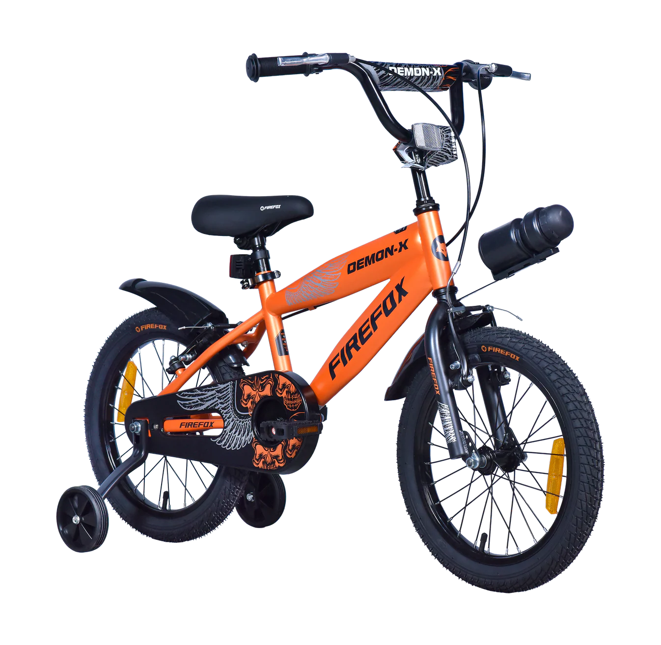 Firefox Demon X 16T Kids Bicycle Orange Single Speed with Training Wheels
