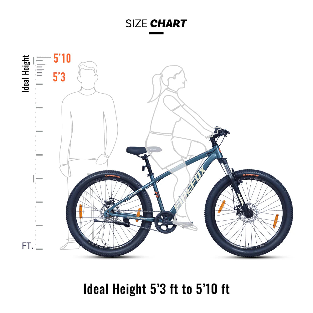 Firefox Dominator 27.5T size chart rider height compatibility