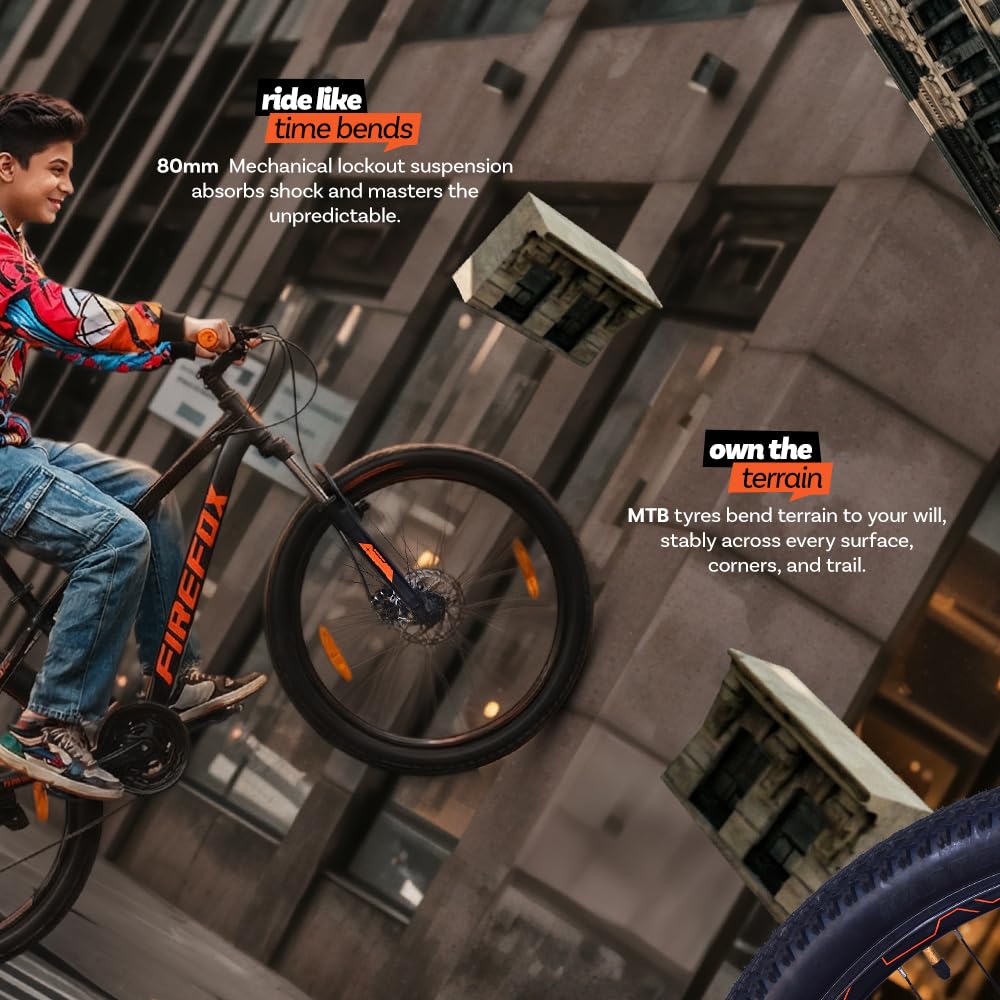 Firefox Dominator mountain bike stunt wheelie action riding showing strong frame and control