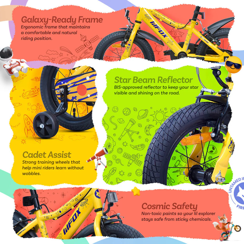 Firefox Dreamer Kids Bicycle Features Including Reflector, Frame and Safety Details
