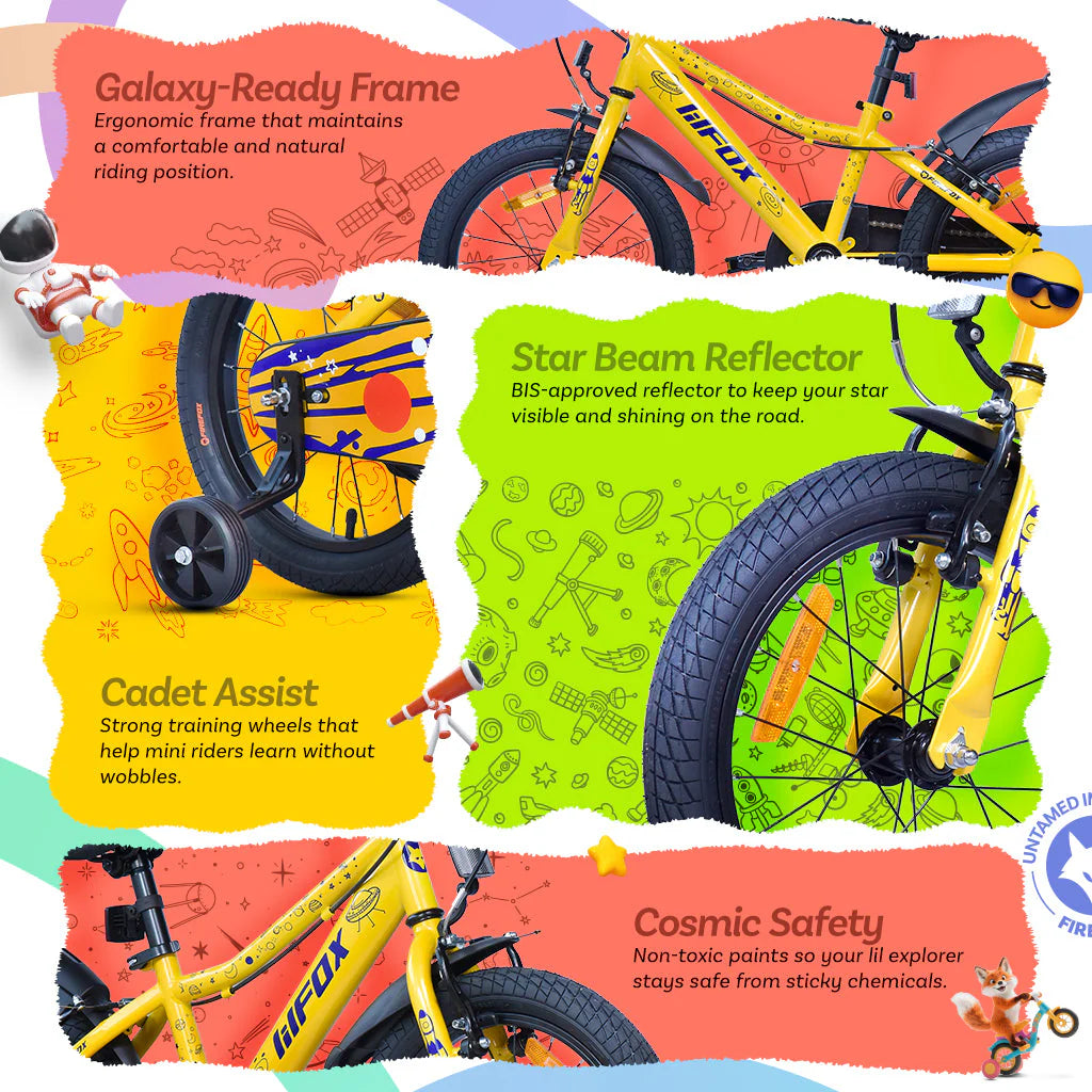 Firefox Dreamer Kids Bicycle Features Including Reflector, Frame and Safety Details

