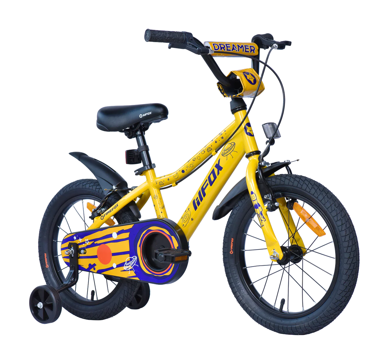 Firefox Dreamer Yellow Kids Bicycle Front Angle View
