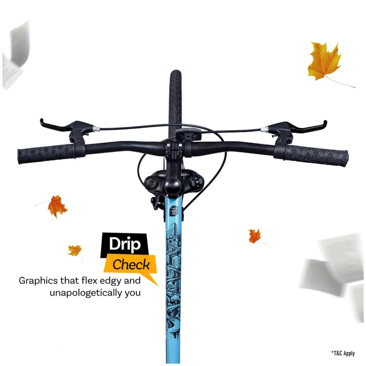 Firefox Drift 700C blue hybrid bicycle handlebar with ergonomic grips