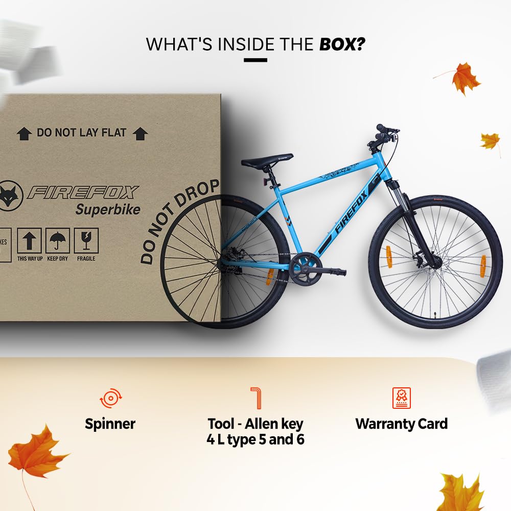 Firefox Drift Hybrid Bicycle Box Contents Pedals Toolkit Warranty Card