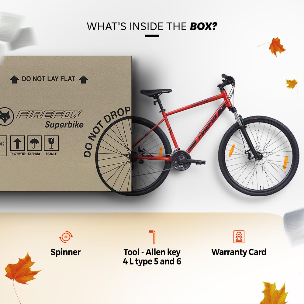 Firefox Drift Plus Hybrid Bicycle Box Contents Pedals Toolkit Warranty Card