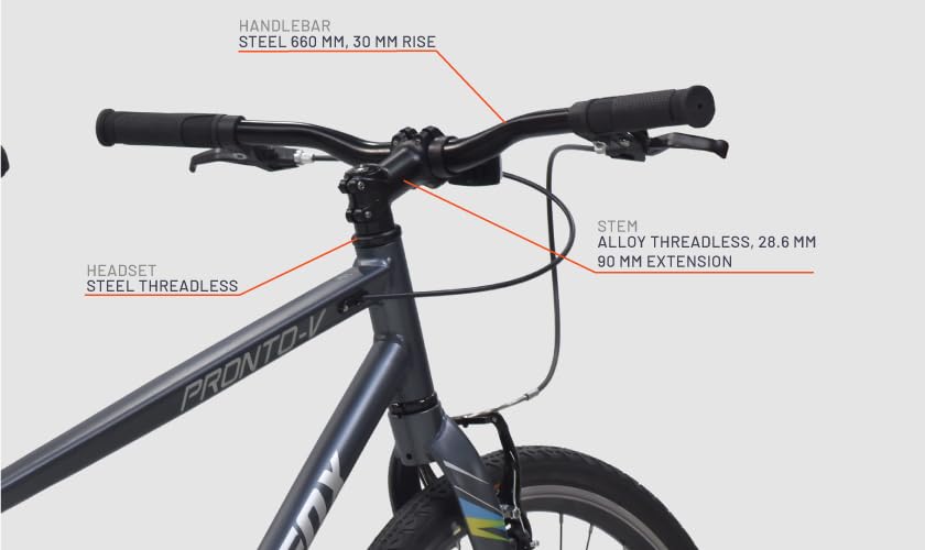 Wide handlebar with soft TPU grips	