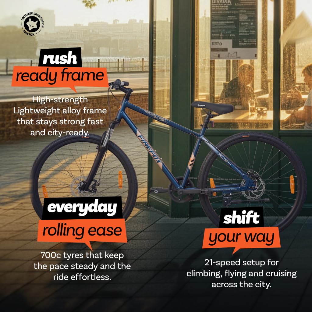 Firefox Rush 700C lightweight hybrid frame with single speed drivetrain