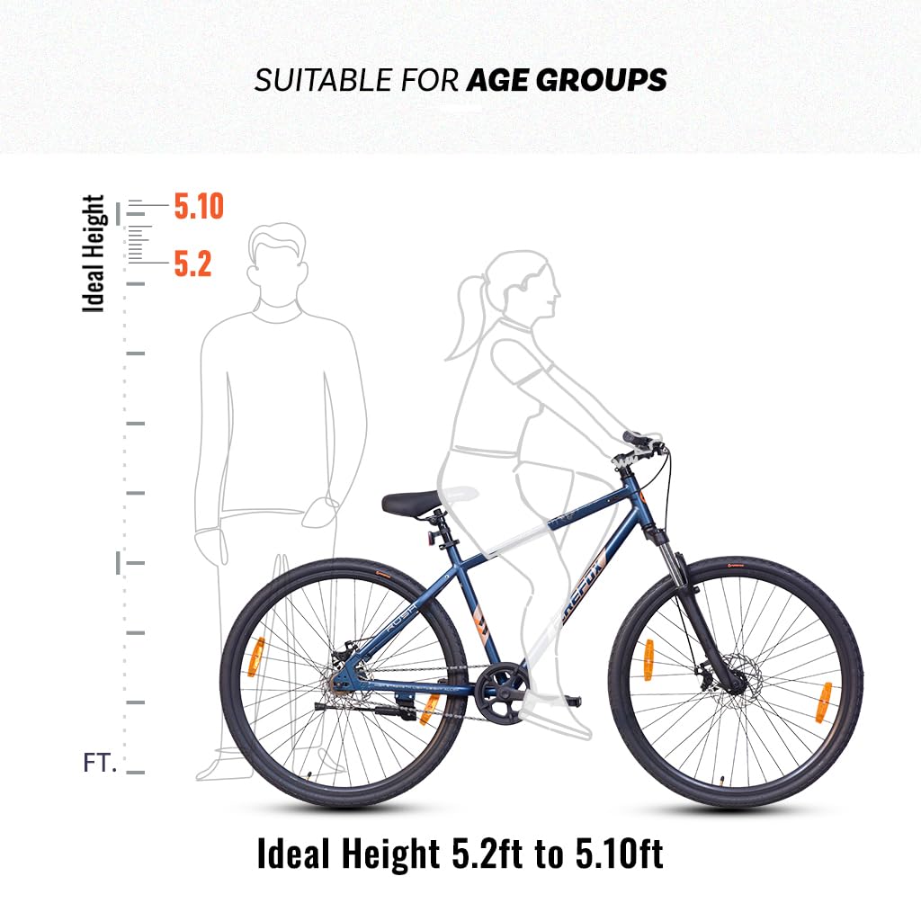 Recommended rider height for Firefox Rush 700C Single Speed Hybrid Cycle