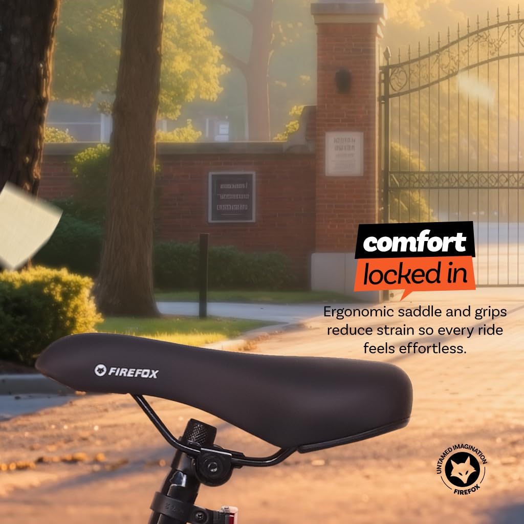 Firefox Rush+ 700C ergonomic comfort saddle designed for long-distance riding