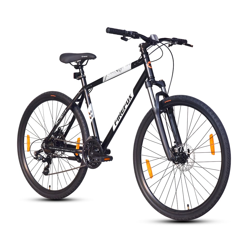 Firefox Rush+ 700C 21 Speed Hybrid Cycle Blue with Front Suspension and Disc Brakes