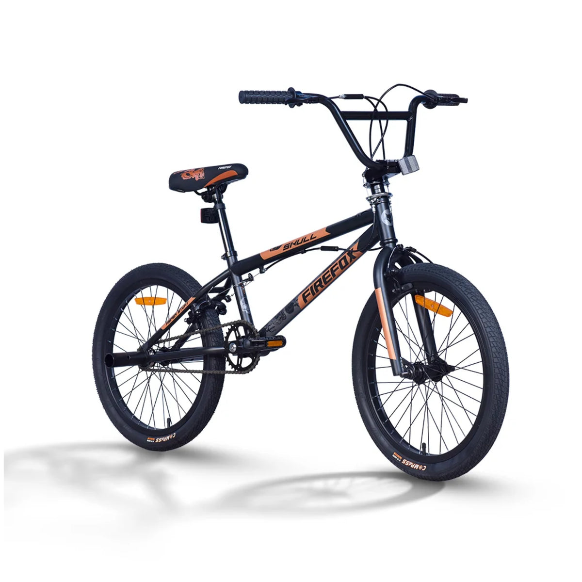 Firefox Skull black orange BMX bicycle side view