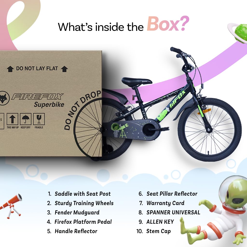 Firefox Star Gazer Black Kids Bicycle Package Contents and Accessories Included