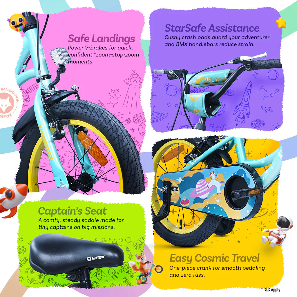Firefox Stellar Kids Bicycle Safety Features Including Saddle Handlebar and Reflectors
