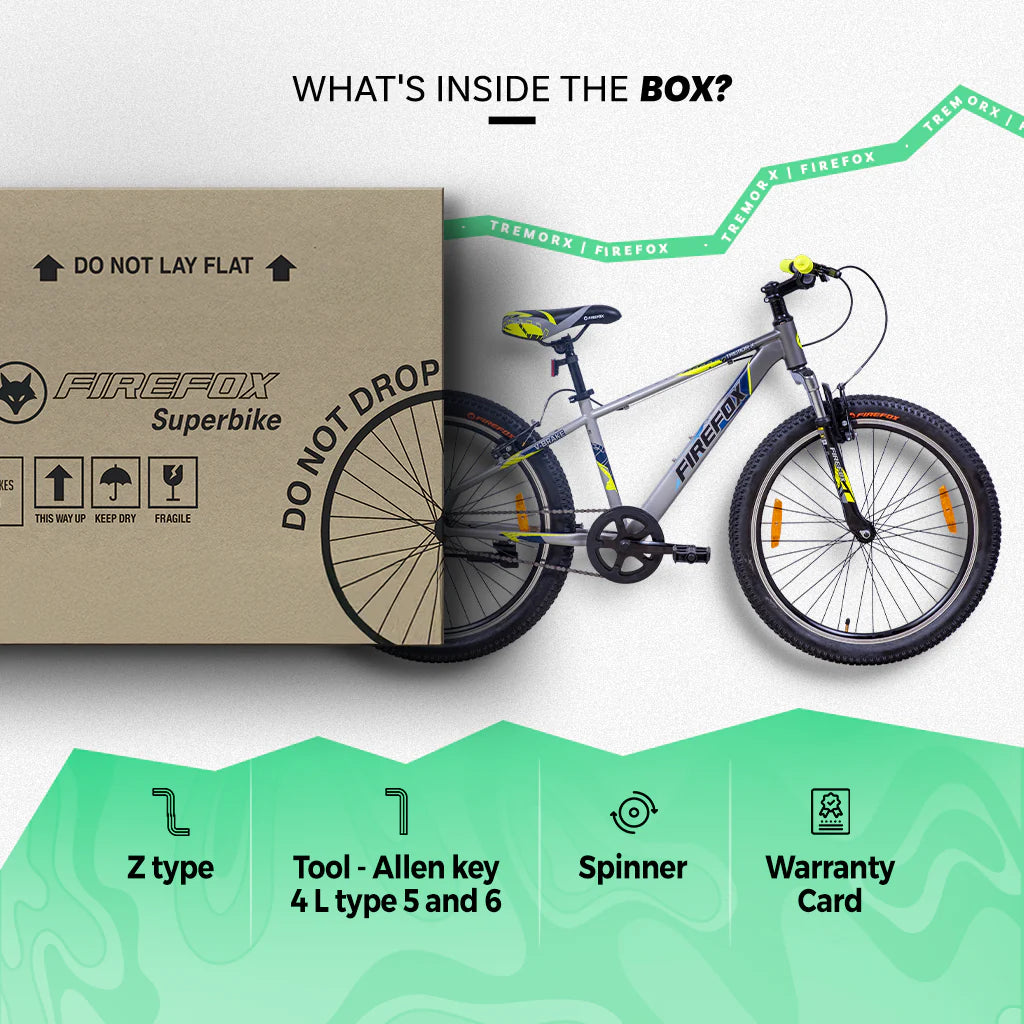 Firefox Tremor 24T kids bicycle box contents tools accessories included