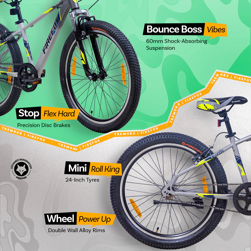 Firefox Tremor 24T MTB kids cycle strong tyre durable frame performance