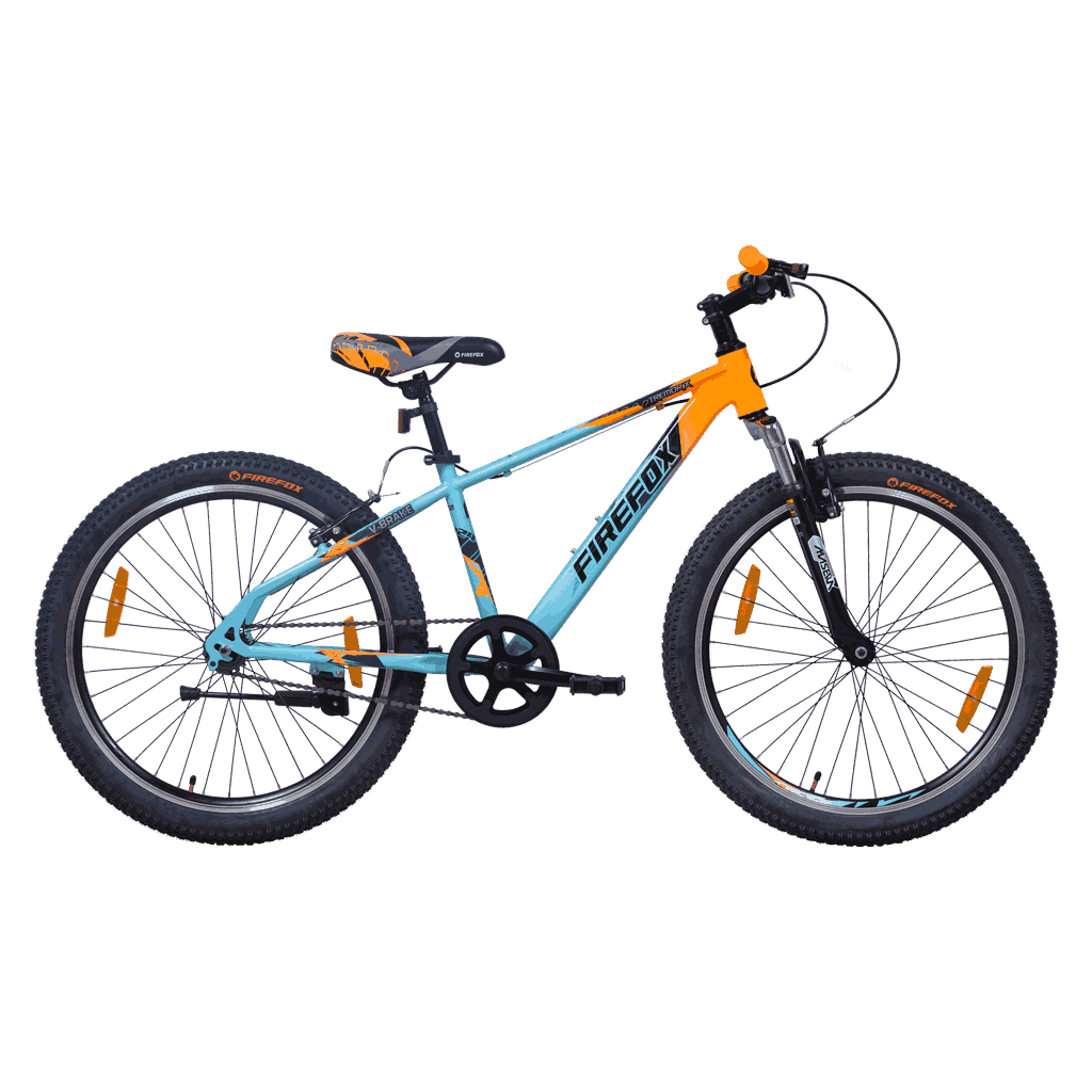Firefox Tremor X 24T single speed MTB cycle orange and blue color variant