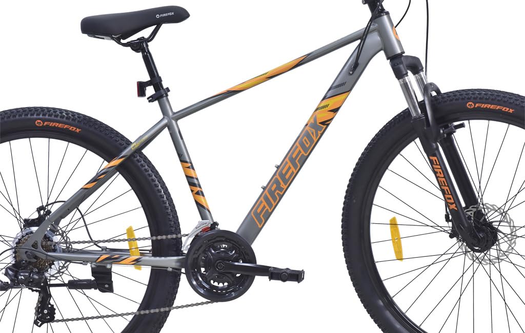 Side view of the complete gearset and drivetrain of the FIREFOX Tremor X 29 D mountain cycle.
